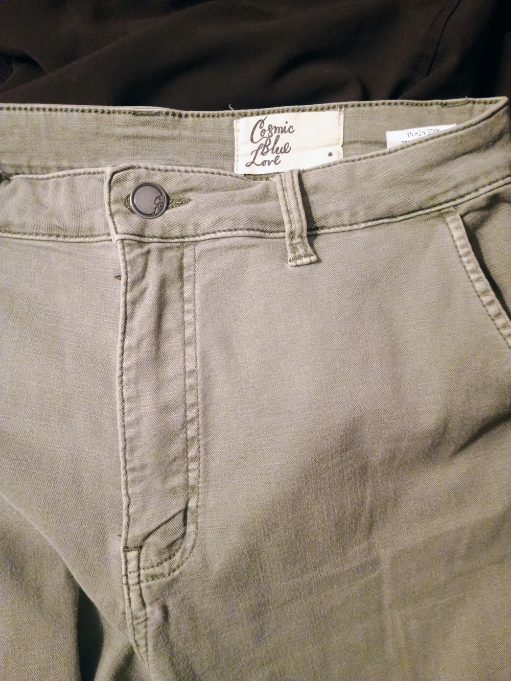 Cosmic Blue Love Women's Wide Leg Pants in Olive Green